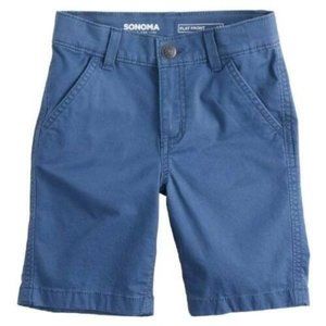 Boys Adjustable Waist Shorts 4 Sonoma Blue Flat Front Stretch Summer